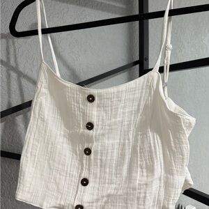 Elegant White Button-Down Camisole